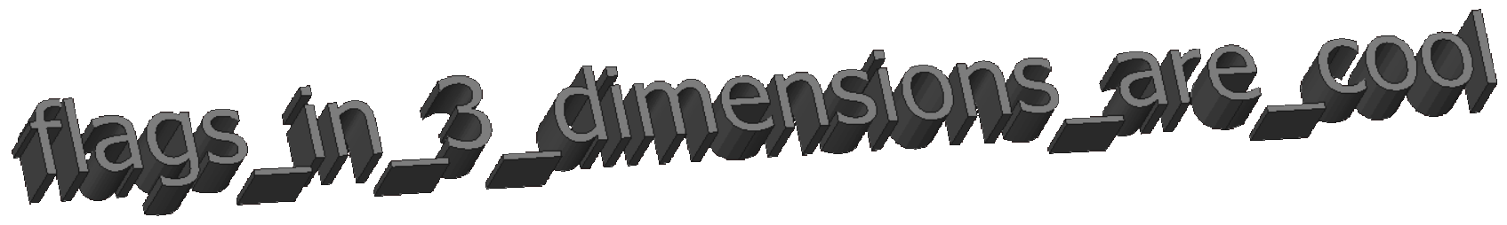 Extruded 3D text of the flag